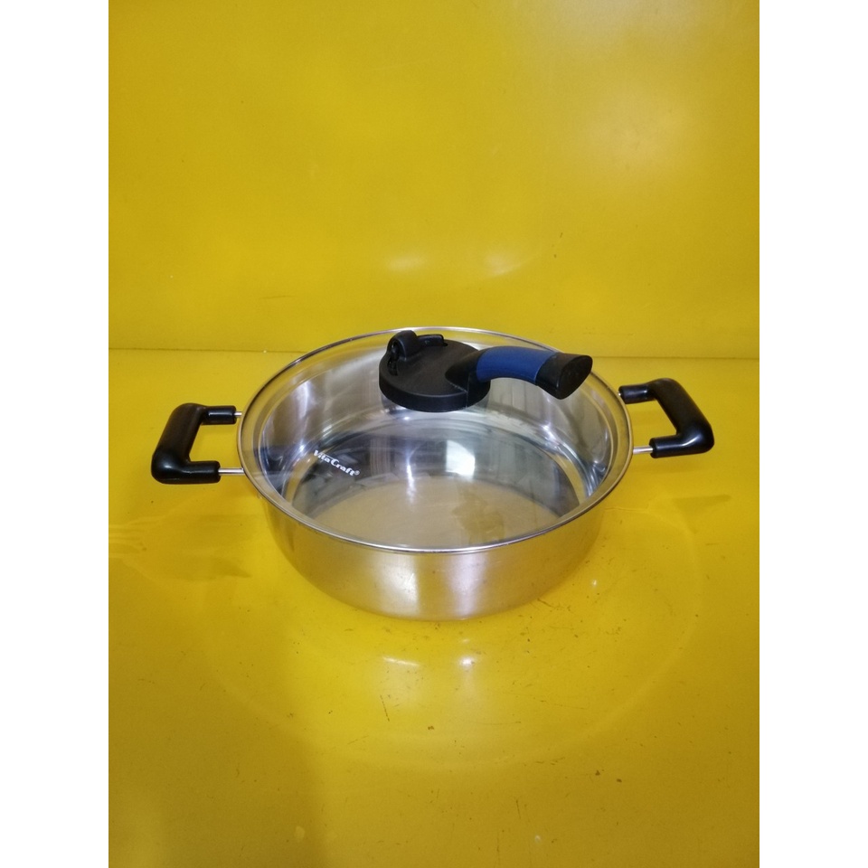 Nồi (chảo) inox nội địa Nhật, size 26cm, cao 8.5cm (mã 658), Dùng được bếp từ