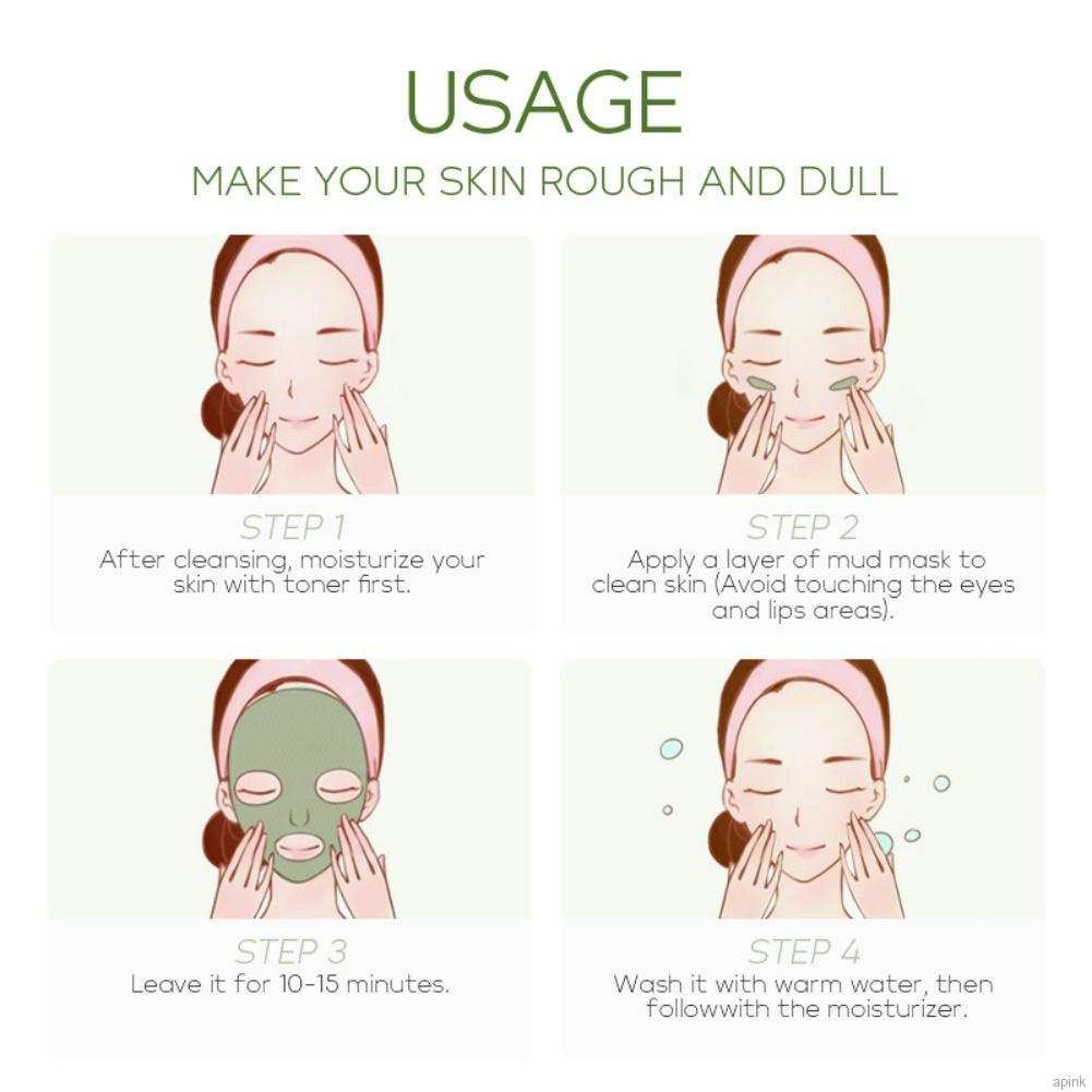 Mặt nạ bùn trà xanh dưỡng ẩm kiềm dầu loại bỏ mụn đầu đen 40g