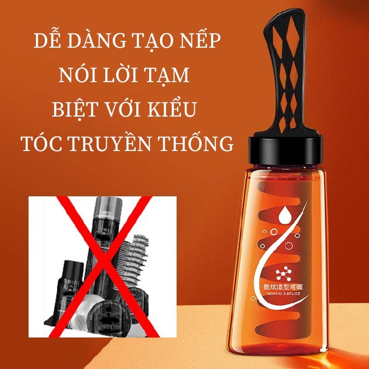 Gel vuốt tóc kèm lược Keo tóc keo vuốt tóc nam cao cấp chai 280ml kèm lược tiện dụng thân thiện với mọi loại tóc