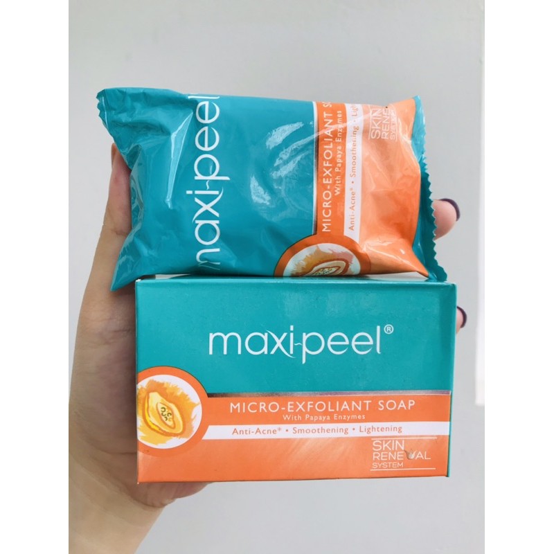 Xà phòng Maxi peel MAXIPEEL-Xà bông cục giảm mụn thâm cho lưng và cơ thể Maxipeel Exfoliant Soap 125