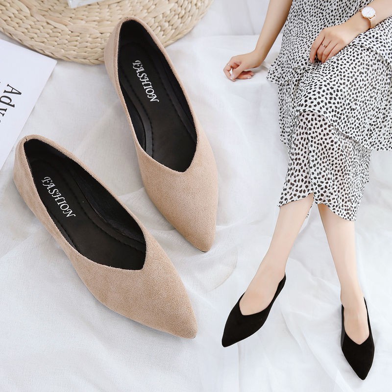 Giày Búp Bê Mũi Nhọn Đế Mềm Gót Thấp Thời Trang Cho Nữ | BigBuy360 - bigbuy360.vn
