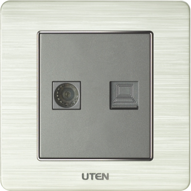 Bộ ổ cắm điện  ổ cắm điện thoại, mạng, tivi Uten V6 Hàng chính hãng Cao Cấp