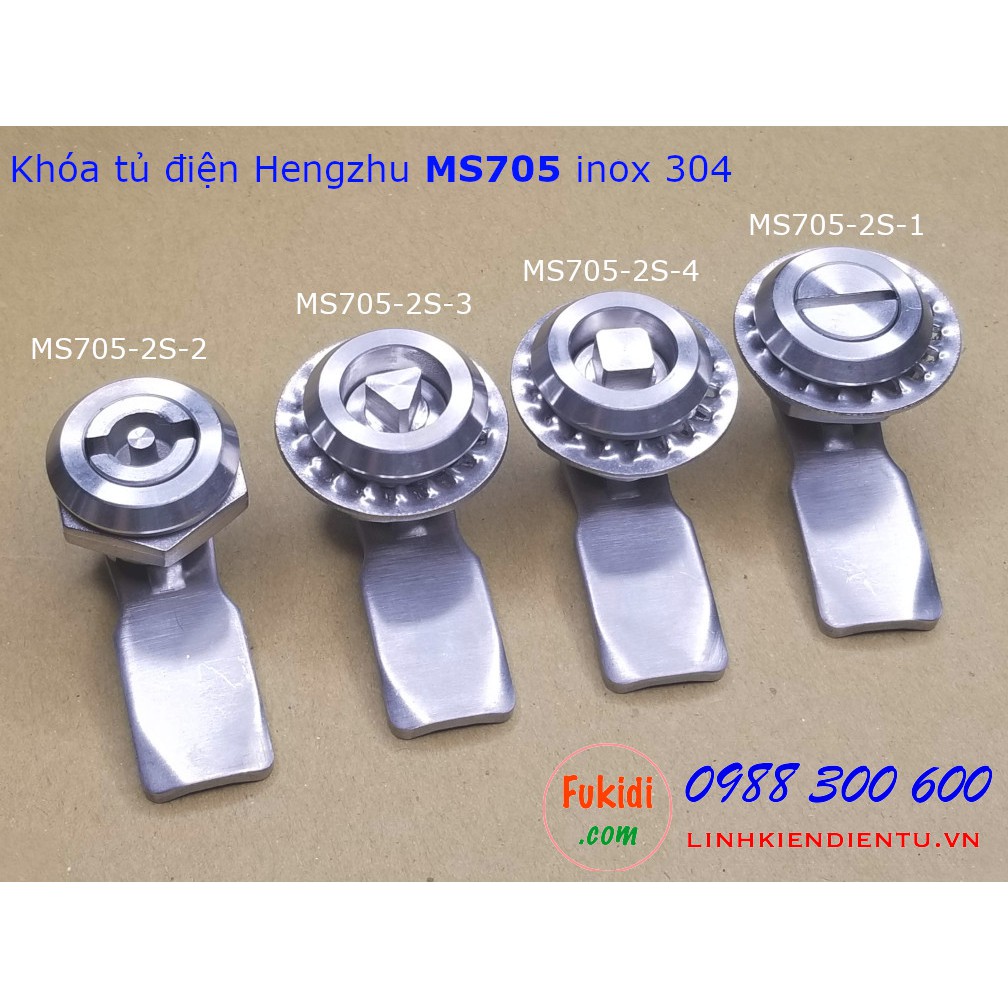 Khóa tủ điện Hengzhu MS705-2S-x inox 304, phi 22mm, MS705-2S-1, MS705-2S-2, MS705-2S-3, MS705-2S-4