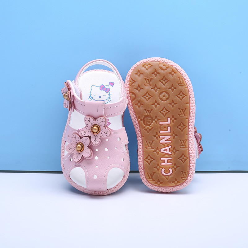 sandal tập đi bé gái size 15-19 bông sao