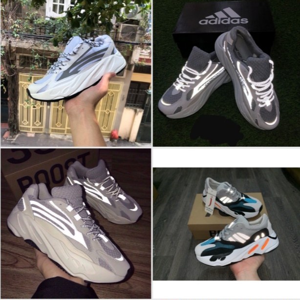 Giày Yz 700 xanh và trắng phản quang