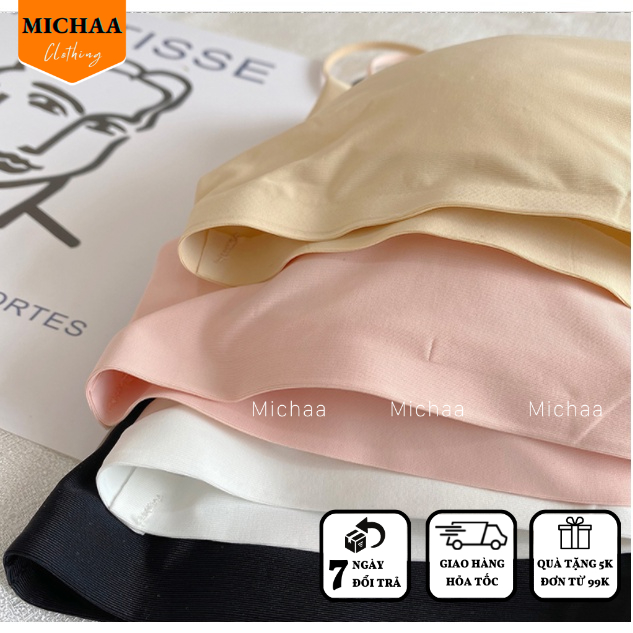 Áo Croptop BRA ĐÚC SU Trơn Quây Nữ Có Mút Ngực, Áo Bra 2 Dây Chất Thun Lạnh Không Gọng CR100