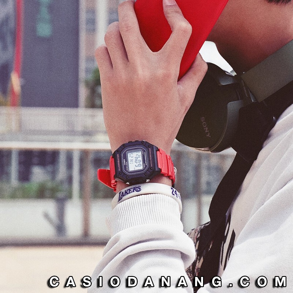 Đồng hồ nam dây nhựa Casio Standard chính hãng Anh Khuê W-218H-4BVDF (43mm)