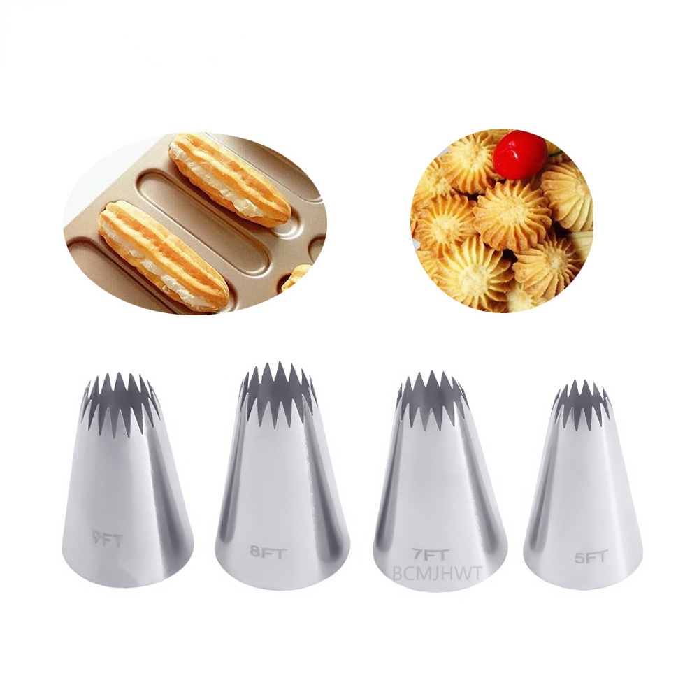 1 Bộ Đuôi Bắt Bông Kem Trang Trí Bánh Bằng Thép Không Gỉ #5ft#7ft#8ft#9ft