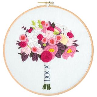 New diy handmade beginner embroidery bouquet of flowers fabric simple three-dimensional embroidery material package