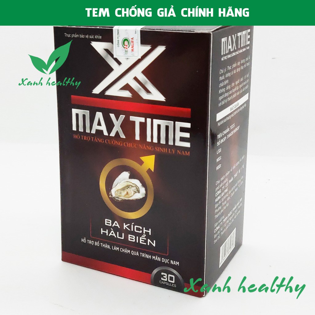 MAX TIME - Viên uống bổ thận  tăng cường sinh lý,- Hộp 30 viên hàng chính hãng