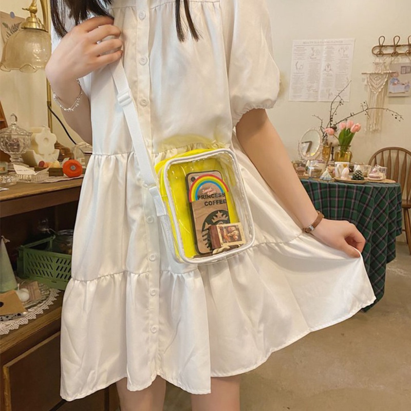 Túi Đeo Chéo Mini Bằng PVC Trong Suốt Dễ Thương Cho Nữ