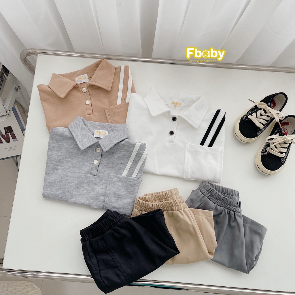 Bộ polo có cổ cho bé trai, bộ thun bé trai có cổ áo polo quần kaki hàng đẹp