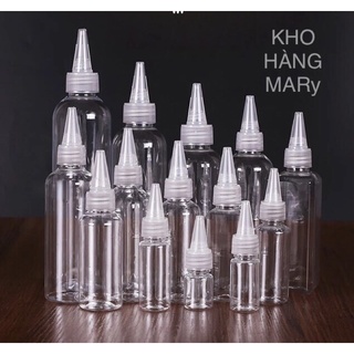 ( SET 5 ) Chai lọ nhựa Trong suốt NẮP NHỌN 30ml 50ml 70ml 100ml - Chai LỌ NHỰA CHIẾT MỰC XĂM Nâu / Trắng  Mỹ phẩm