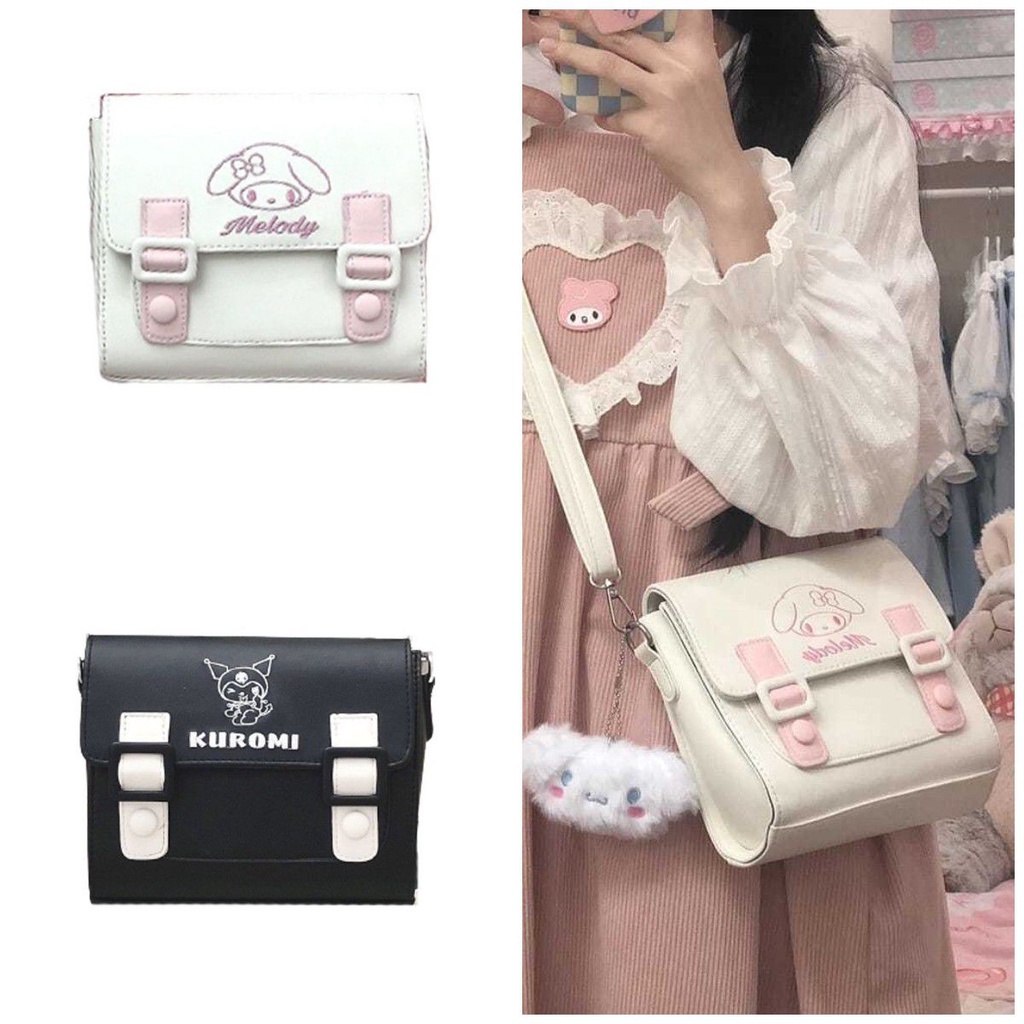 SANRIO Túi Đeo Chéo Thêu Họa Tiết Hoạt Hình Dễ Thương Cho Nữ