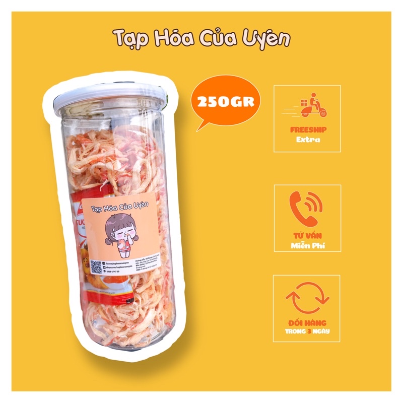 Khô mực hấp dừa xé sợi 250g Tạp Hóa Của Uyên - Đồ Ăn Vặt Hà Nội ship Toàn quốc | BigBuy360 - bigbuy360.vn