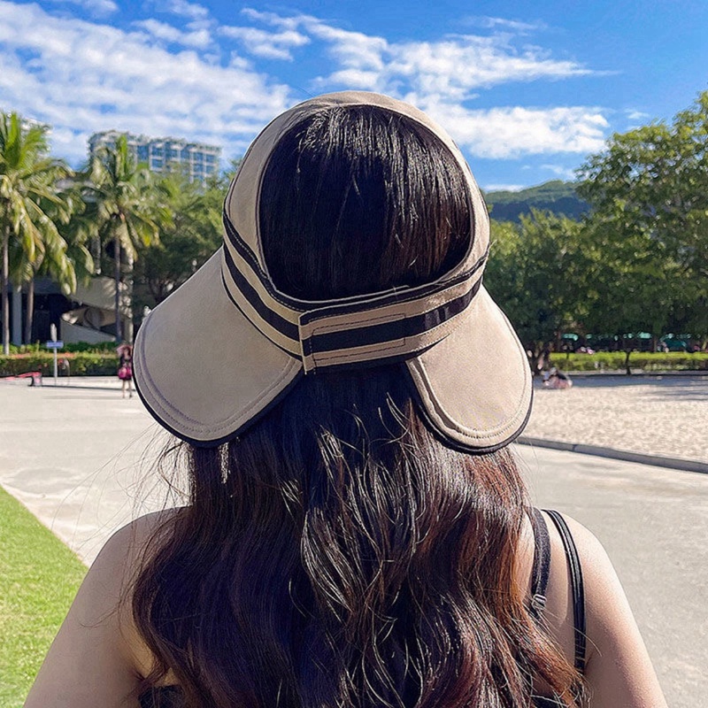Mũ Lưỡi Trai Nửa Đầu Vành Rộng Màu Đen Chống Tia Cực Tím Chống Tia Uv Thời Trang Mùa Hè Cho Nữ