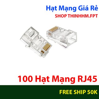 100 Đầu Bấm Mạng RJ45 / Hạt Mạng RJ45