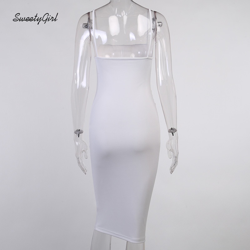 Đầm Midi Dáng Ôm Màu Trơn Cắt Xẻ Gợi Cảm Thời Trang Cho Nữ