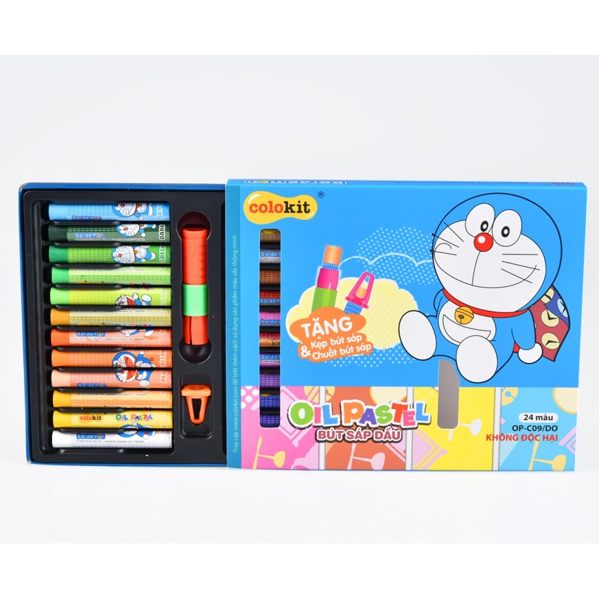 [Giao hỏa tốc] Hộp bút sáp dầu Doraemon Colokit 𝑻𝒉𝒊𝒆̂𝒏 𝑳𝒐𝒏𝒈 OP-C09/DO sản phẩm chất lượng cao