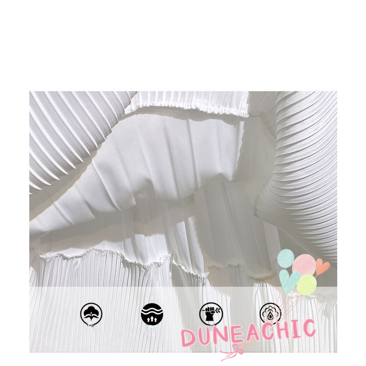 DUNEA Chân Váy Chiffon Xếp Ly Lệch Tà Thời Trang Cho Nữ