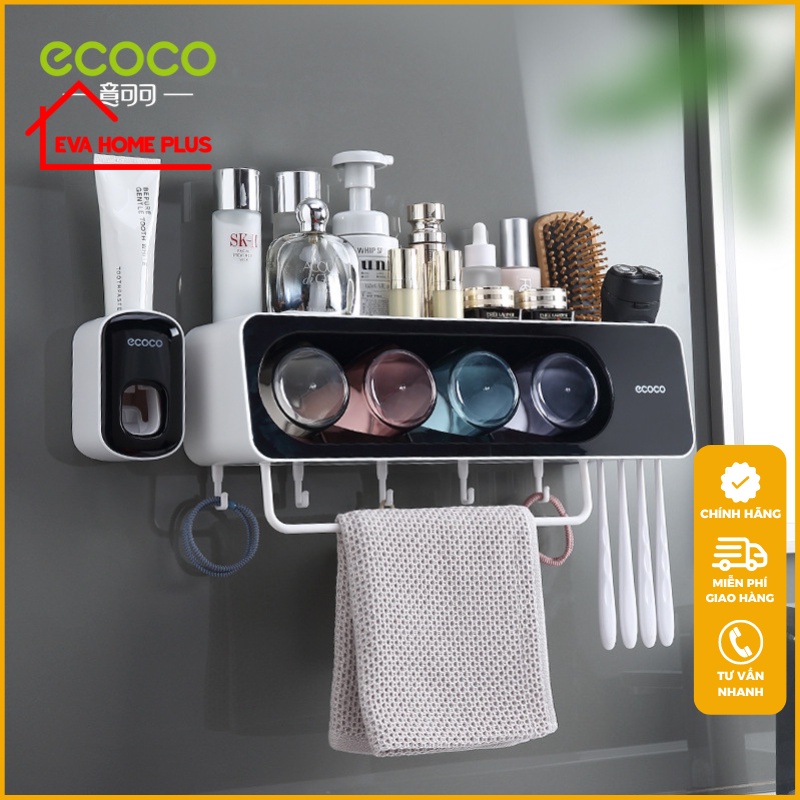 Kệ đựng bàn chải đánh răng ecoco, giá để đồ phòng tắm đa năng, kệ nhả kem đánh răng thông minh, đồ gia dụng thông minh