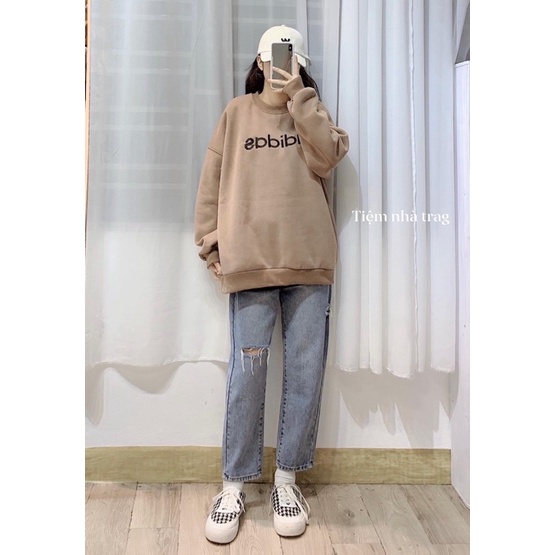 [Mã 12FASHIONSALE1 giảm 10K đơn 50K] sweater nỉ bông logo thêu | WebRaoVat - webraovat.net.vn