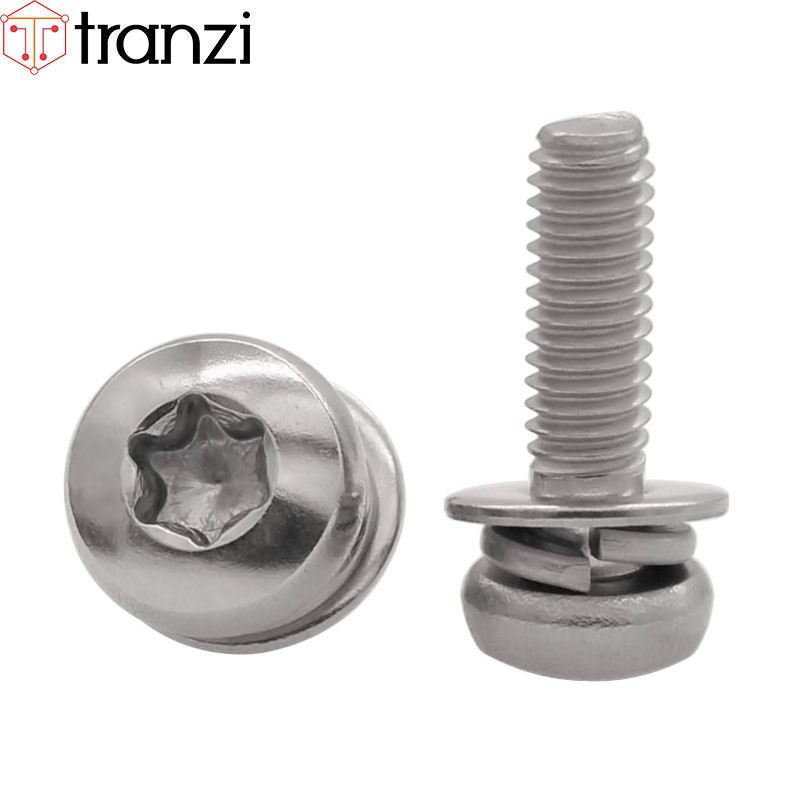 Vít hoa thị 6 cạnh kèm long đen phẳng vênh đầu cầu inox 304 M2 M2,5 M3 M4 M5 M6 M8