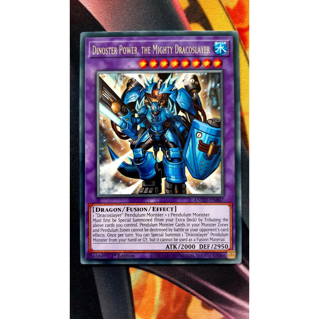 THẺ BÀI YUGIOH MONSTER Dinoster Power, the Mighty Dracoslayer - ANGU-EN047 - Rare 1st Edition