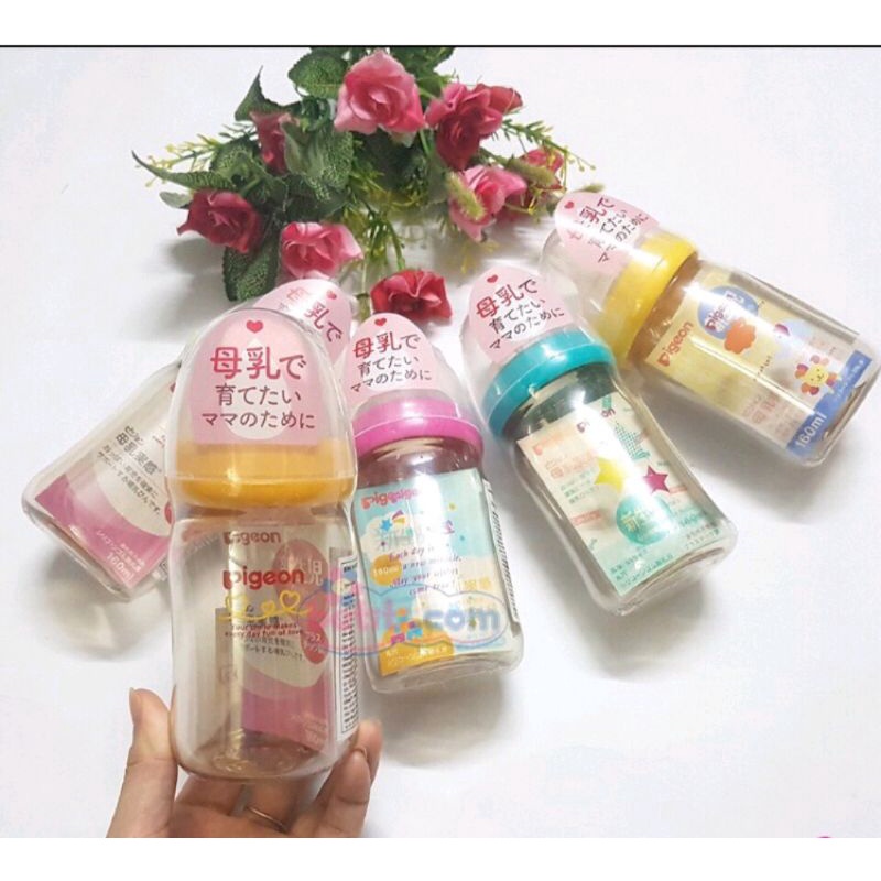Bình Sữa Pigeon Nội Địa Nhật Cổ Rộng PPSU Cao Cấp 160ml, 240ml