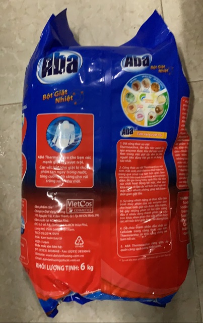 Bột Giặt nhiệt ABA 6kg Sạch Tinh Tươm