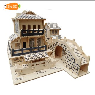 Mô hình lắp ráp gỗ 3D Nhà Cổ