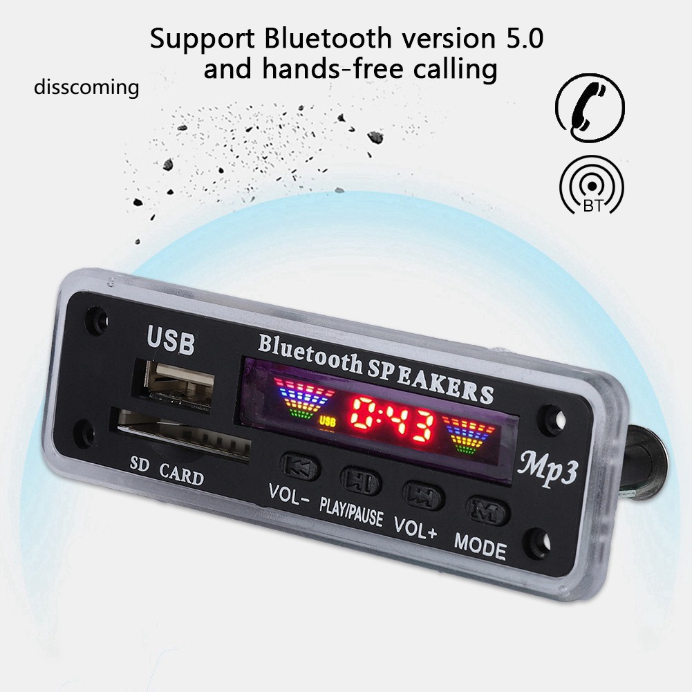 Bảng Mạch Giải Mã Bluetooth 5.0 MP3 FM Radio USB SD Thẻ SD Chuyên Dụng Cho Xe Hơi