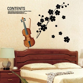 Decal dán tường decal trang trí đàn violon 2 BINBIN PK246 (Có keo sẵn)
