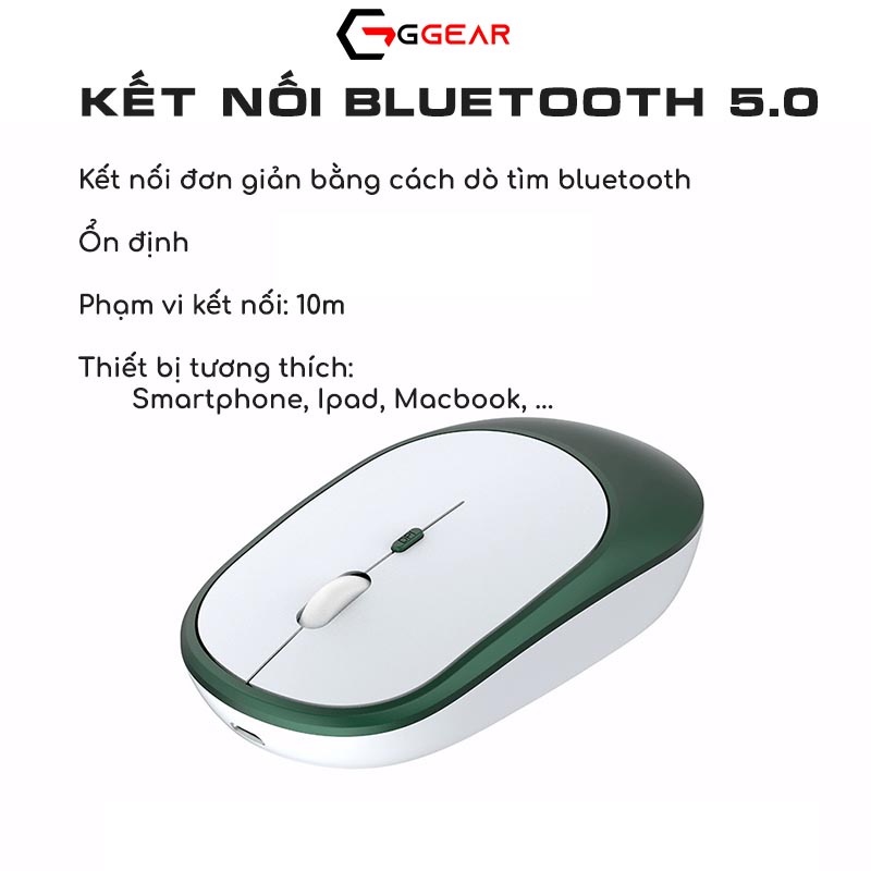 Chuột không dây bluetooth wireless 2.4G NM003 pin sạc chống ồn im lặng silent macbook laptop pc ipad smartphone