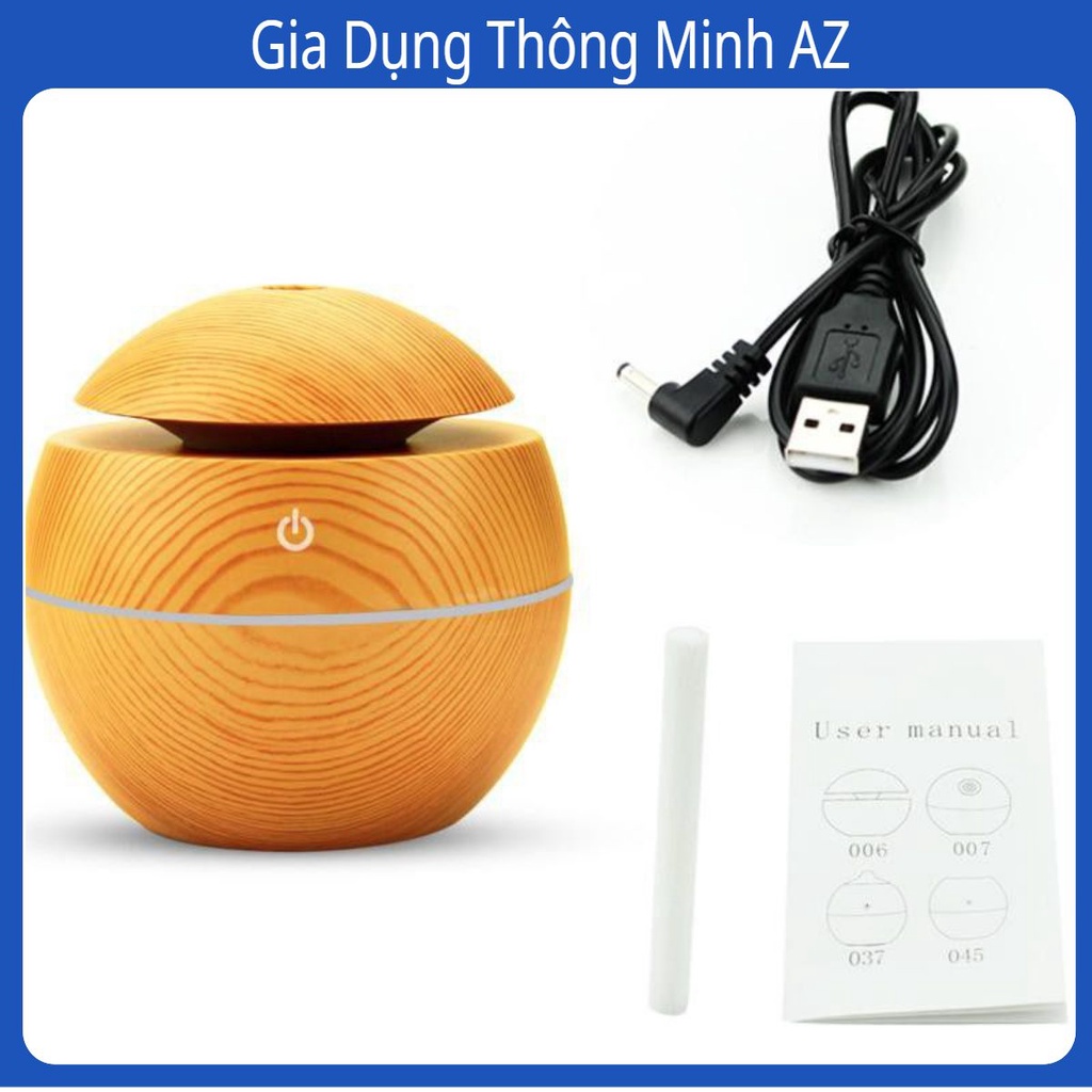 Máy xông tinh dầu vân gỗ, máy khuếch tán tinh dầu mini bkm shop..