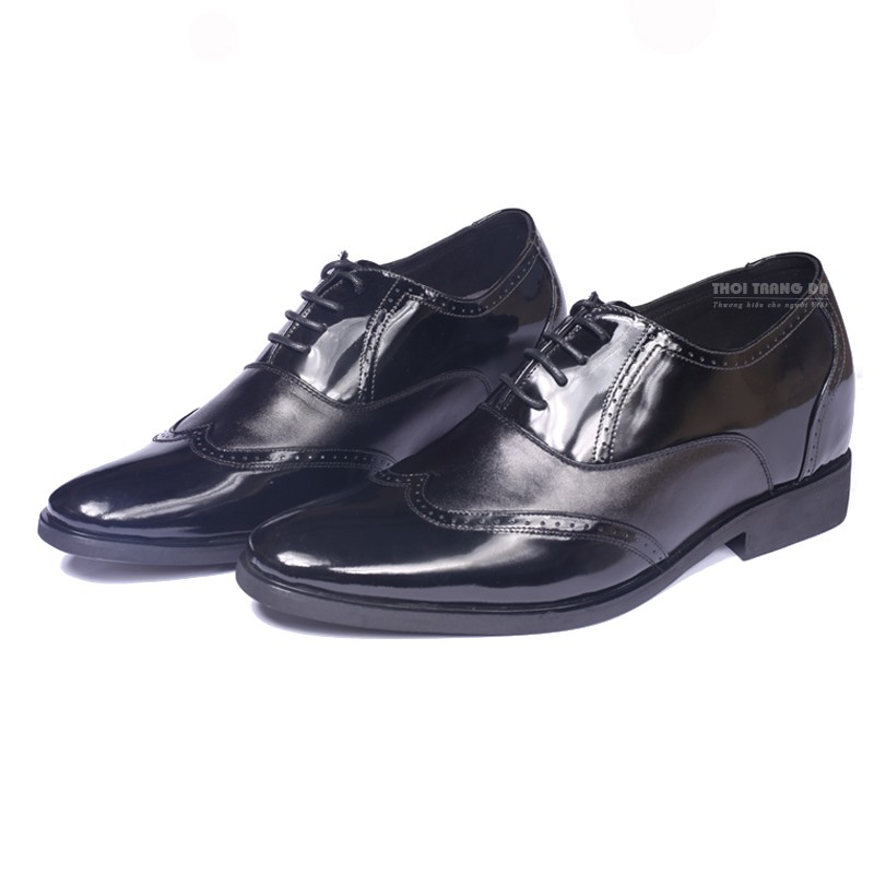 Giày công sở nam buộc dây tăng chiều cao 7cm chính hãng MENLI mã CSSP20 da bóng có độn đế bên trong bí mật