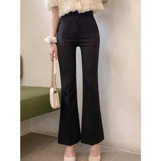 Quần ống loe cạp cao dáng dài, Quần legging nữ ôm ống loe dáng dài