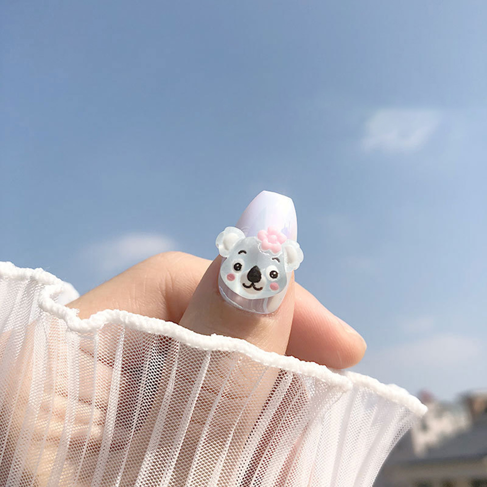 [Hàng mới về] 1/10 Đá giả đính móng trang trí nghệ thuật bằng nhựa resin hình gấu/pikachu