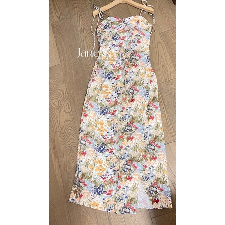 Jane Đầm hoa Sling Dress xẻ tà tôn dáng ngày hè ẢNH THẬT CUỐI
