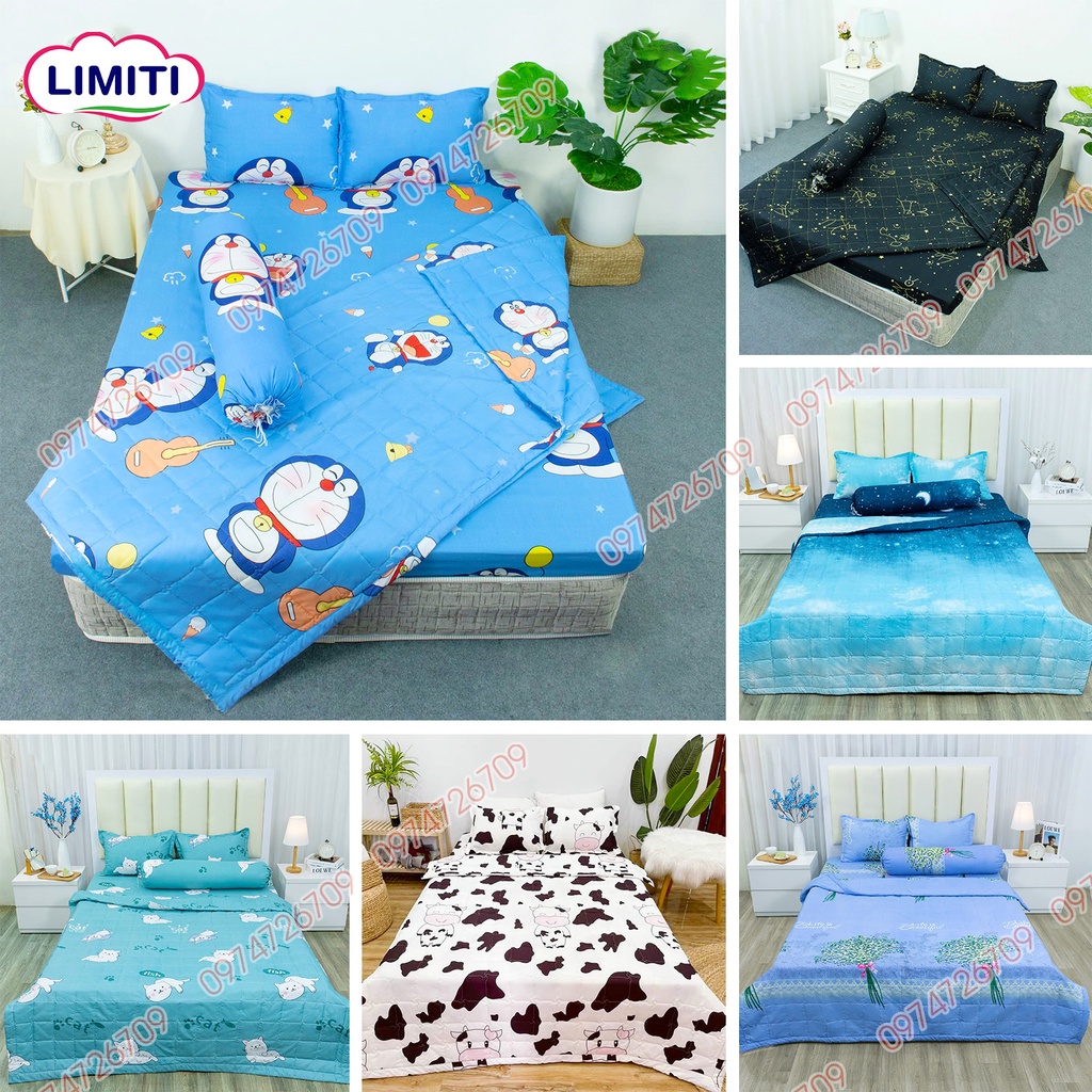 Bộ Chăn Hè Ga Gối (4 Món) Chất Liệu Poly Cotton Mềm Mát Thấm Hút Mồ Hôi Mẫu CHUỐI BÒ SỮA | BigBuy360 - bigbuy360.vn