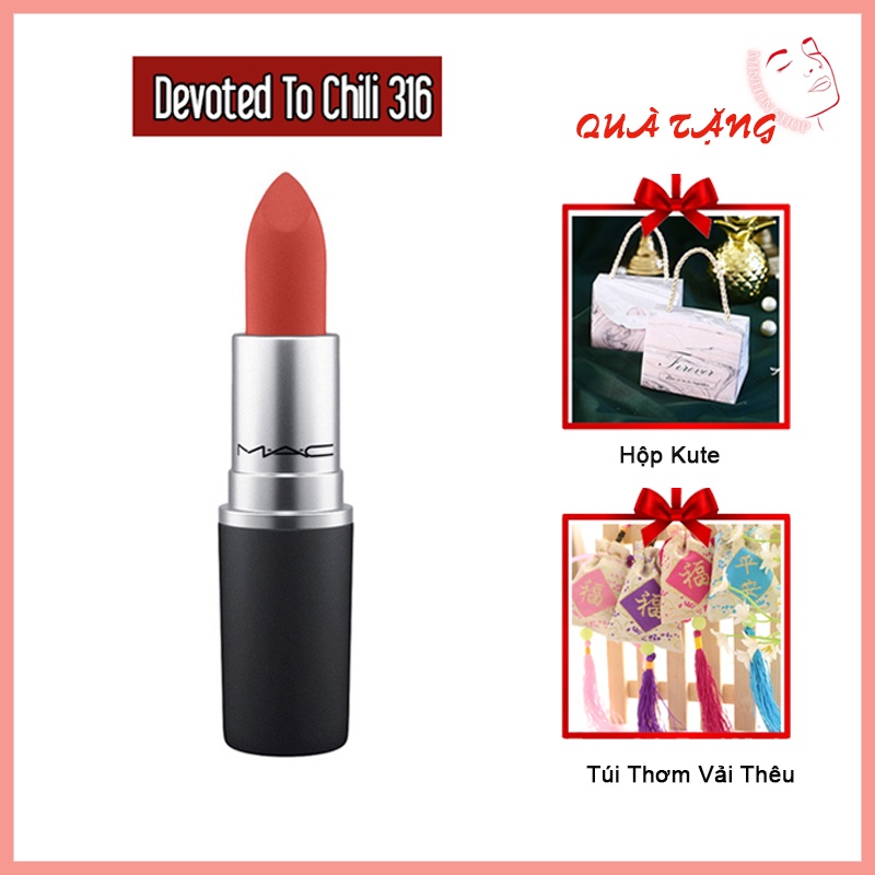 Son Mac Powder Kiss Màu Devoted to Chili 316 - Đỏ Đất