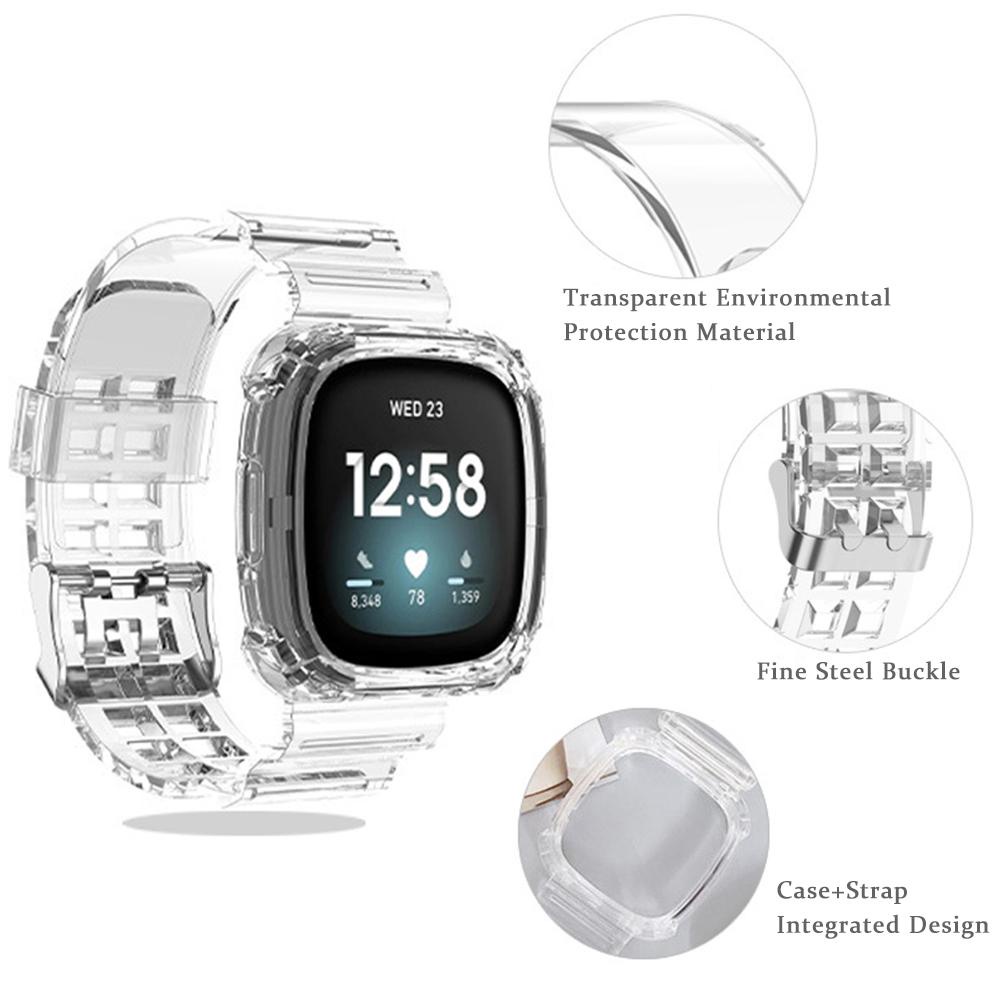 Dây Đeo Thay Thế Bằng Silicone Trong Suốt Chống Trượt Cho Fitbit Versa 3 Fitbit Sense