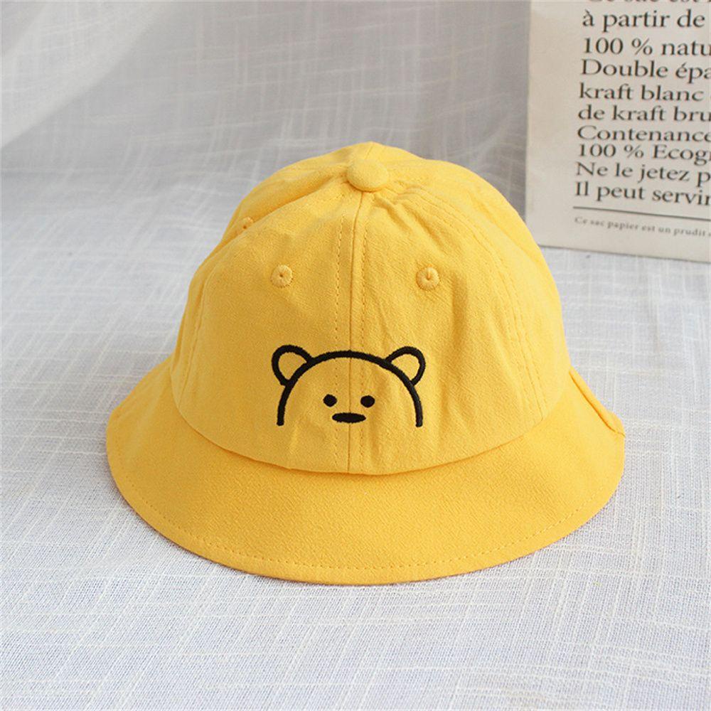 Nón Tai Bèo Vải Cotton Thêu Họa Tiết Gấu Hoạt Hình Dễ Thương MIHAN1