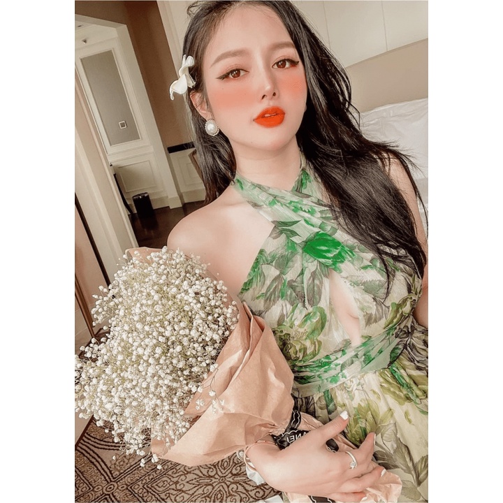 (Free ship) Mẫu Hàng Thiết Kế HOT | Đầm Voan Cổ Yếm Dáng Xòe Mặc Đi Dự Tiệc Thu Hút Mọi Ánh Nhìn UP HHP Fashion