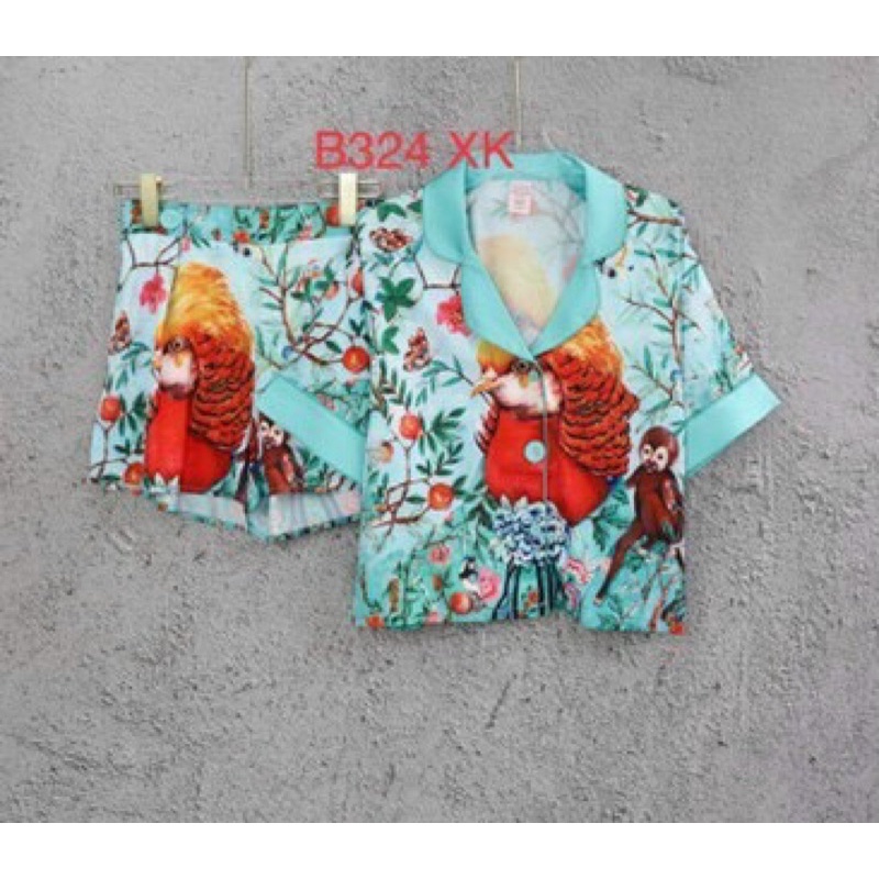 PIJAMA CỘC ĐÙI HOA FORM NGẮN XINH