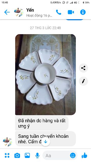 Bộ đĩa tô canh Hoa Mặt Trời Bát Tràng