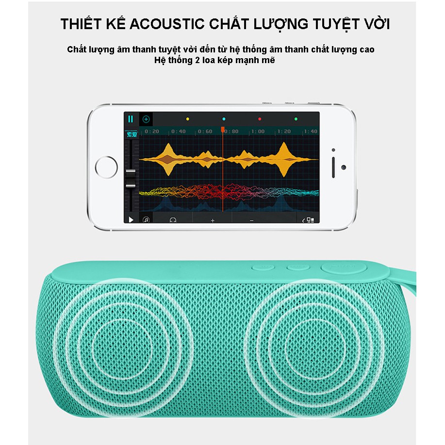 Loa Bluetooth KAYINUO Q106 Thẻ loa Bluetooth không dây di động 3D Loa siêu trầm âm thanh nổi hiện đại