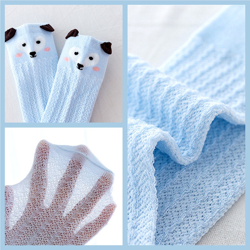 Đôi vớ dài qua gối quần tất cho bé，quần tất cho bé sơ sinh，Thích hợp cho bé trai và bé gái từ 0-3 tuổi，quần tất lưới cho bé，tất cho bé gái，tất cho bé sơ sinh，tất cho bé trai，Vớ Lưới Chống Muỗi Họa Tiết Hoạt Hình Dễ Thương Dàn