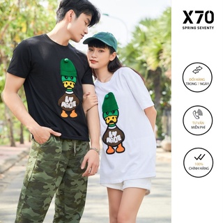 Áo Thun Nam Tay Ngắn Kiểu Dáng Cố Tròn Thiết Kế Hình Thêu Con Vịt Thời Trang X70 - 06390049