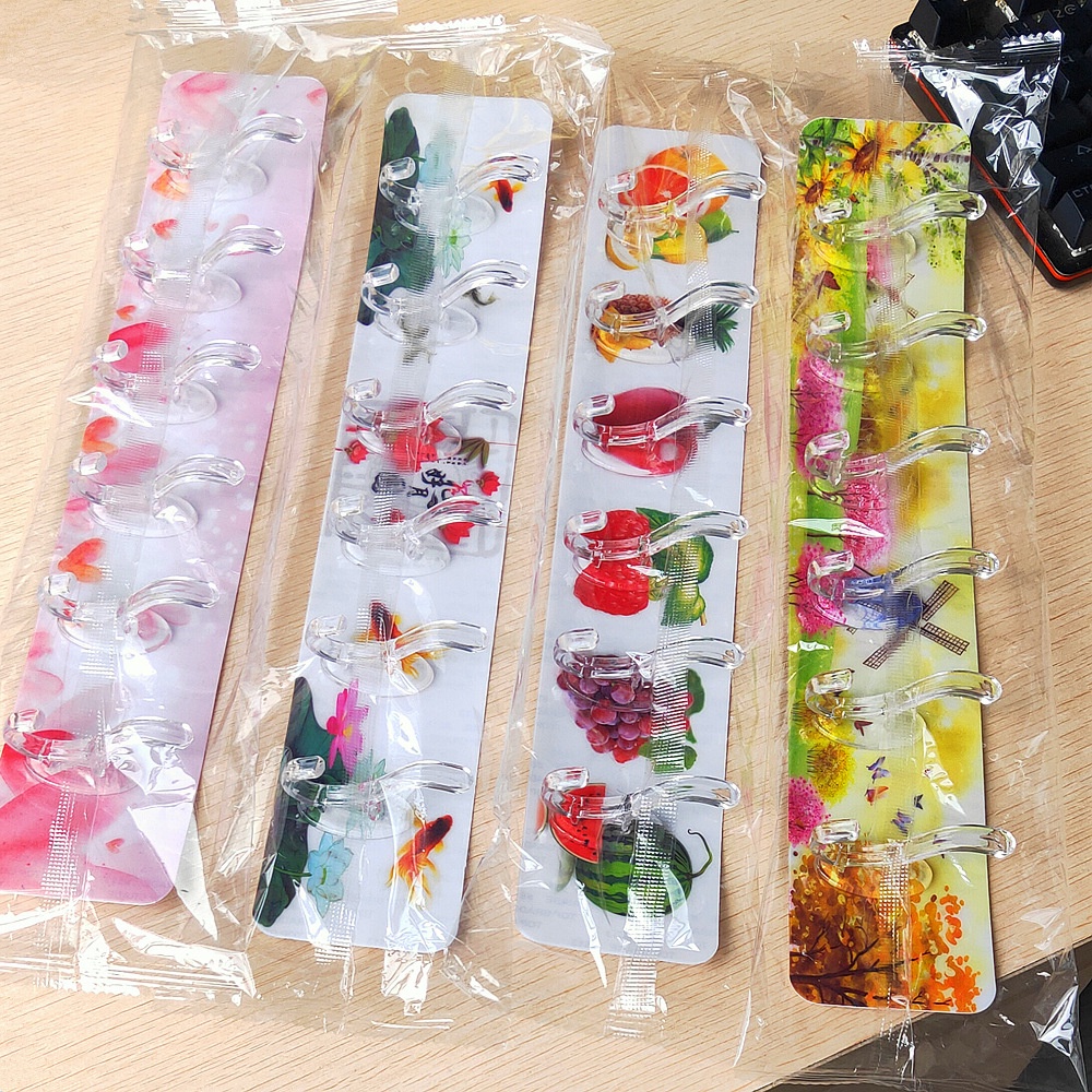 Móc Dán Tường 6 Móc Thanh Dài Hình Trái cây